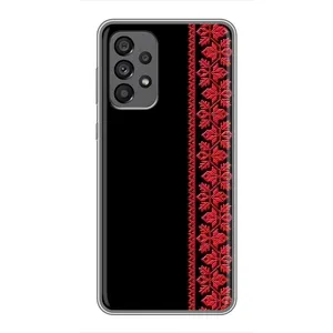 Силиконовый Чехол на Samsung Galaxy A73 (5G) с картинкой Вышиванки (Вышиванка на черном)
