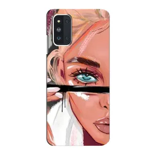Силиконовый Чехол на Samsung Galaxy F52 5G (E526) с картинкой Стильных Девушек (Девушка и ресницы)