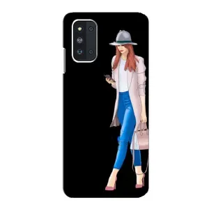 Чехол с картинкой Модные Девчонки Samsung Galaxy F52 5G (E526) (Девушка со смартфоном)