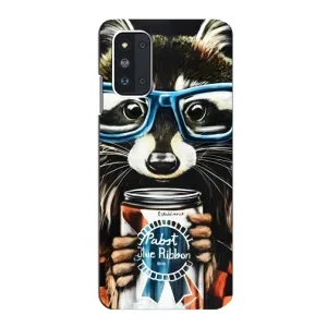 Силиконовый Чехол с Енотами на Samsung Galaxy F52 5G (E526) (Енот в очках)