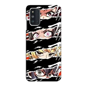 Силиконовые чехлы с глазами Anime для Самсунг Ф52 (Глаза на чорном)