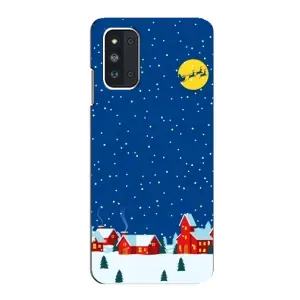 Силиконовый бампер на рождество для Samsung Galaxy F52 5G (E526) (Город в снегу)