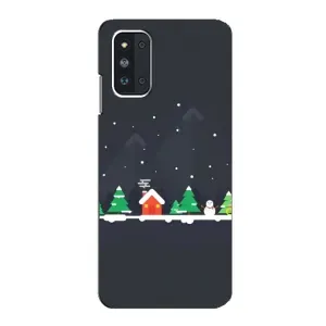 Силиконовый бампер на рождество для Samsung Galaxy F52 5G (E526) (Город зимний)