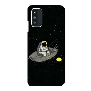 Силиконовый Чехол с принтом "Космонавты" на Samsung Galaxy F52 5G (E526) (Космонавт на рыбалке)