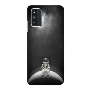Силиконовый Чехол с принтом "Космонавты" на Samsung Galaxy F52 5G (E526) (Космонавт романтик)