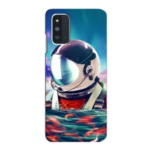 Силиконовый Чехол с принтом "Космонавты" на Samsung Galaxy F52 5G (E526) (Космонавт в воде)