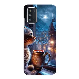 Чехлы на Новый Год Samsung Galaxy F52 5G (E526) (Кот новогодний)