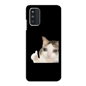 Бампер с принтом Мемы для Samsung Galaxy F52 5G (E526) (Кот в слезах)
