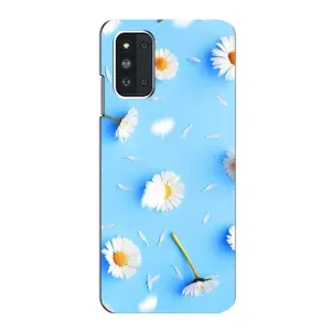 Чехол с Цветами для Samsung Galaxy F52 5G (E526) (ромашки на голубом)