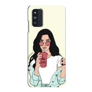 Силиконовый Чехол на Samsung Galaxy F52 5G (E526) с картинкой Стильных Девушек (С напитком)