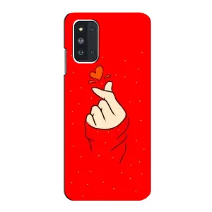 Чехлы (Знак сердечка) на Samsung Galaxy F52 5G (E526) (Сердце на красном)