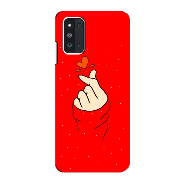 Чехол с рисунком «Сердце на красном» для Samsung Galaxy F52 5G (E526)