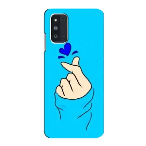 Чехлы (Знак сердечка) на Samsung Galaxy F52 5G (E526) (Сердце на синем)