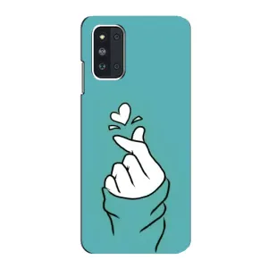 Чехлы (Знак сердечка) на Samsung Galaxy F52 5G (E526) (Сердечко на бирюзовом)