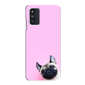 Бампер для Samsung Galaxy F52 5G (E526) с картинкой "Песики" (Собака на розовом)