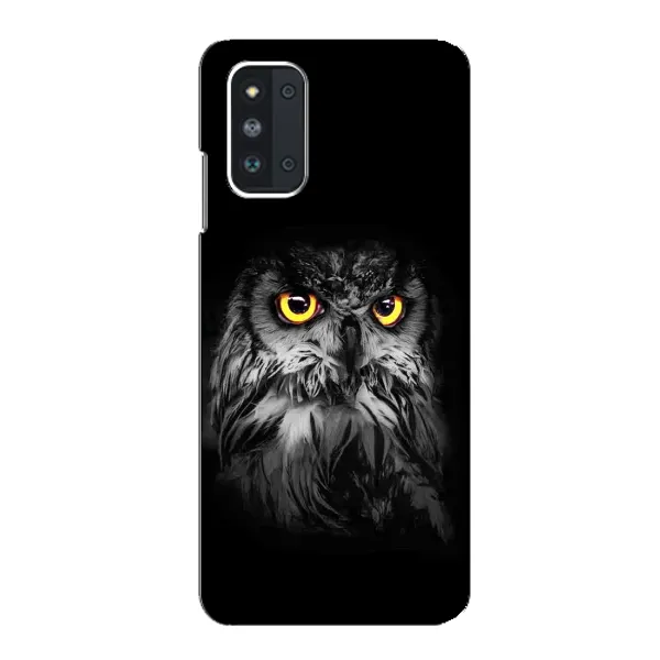 Чехол с рисунком «Сова на чёрном» для Samsung Galaxy F52 5G (E526)