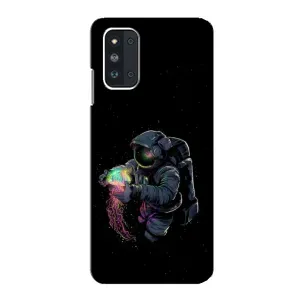 Силиконовый Чехол с принтом "Космонавты" на Samsung Galaxy F52 5G (E526) (В руках земля)