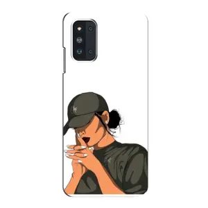 Силиконовый Чехол на Samsung Galaxy F52 5G (E526) с картинкой Стильных Девушек (В зеленом)