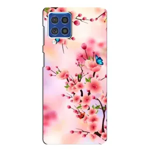 Чехол с принтом САКУРЫ на Samsung Galaxy F62 (Бабочки на сакуре)