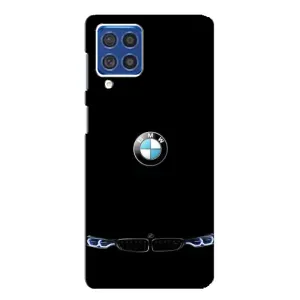 Силиконовый бампер с картинкой машины на Samsung Galaxy F62 (Черный BMW)
