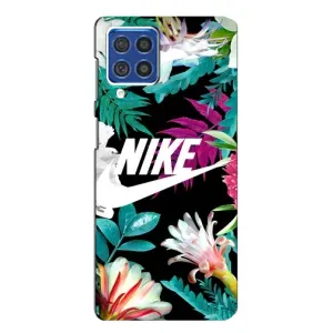 Силиконовый Чехол на Samsung Galaxy F62 с картинкой Nike (Цветочный Nike)