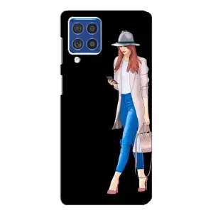 Чехол с картинкой Модные Девчонки Samsung Galaxy F62 (Девушка со смартфоном)