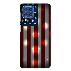 Чехол Флаг USA для Samsung Galaxy F62 (Флаг США 2)