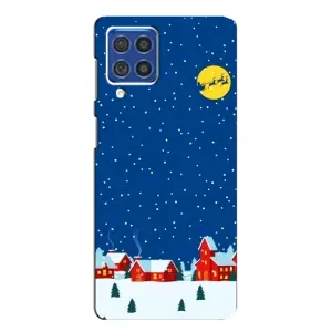 Силиконовый бампер на рождество для Samsung Galaxy F62 (Город в снегу)