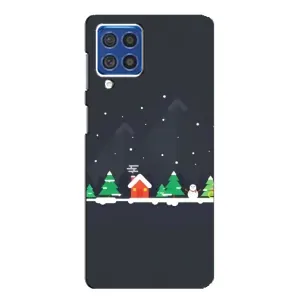 Силиконовый бампер на рождество для Samsung Galaxy F62 (Город зимний)
