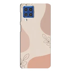Чехол цветочный дизайн для Samsung Galaxy F62 (Коричневый фон)