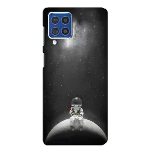 Силіконовый Чохол з принтом "Космонавти" на Samsung Galaxy F62 (Космонавт романтик)