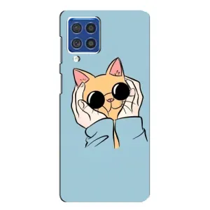 Бампер з зображенням Котиків для Самсунг Ф62 (КОТИК в окулярах)