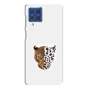 Чехол с леопардовым принтом на Samsung Galaxy F62 (Леопард на белом)
