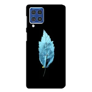 Чехол с картинками на черном фоне для Samsung Galaxy F62 (Листочек)