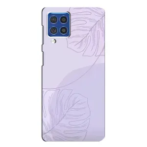 Чехол цветочный дизайн для Samsung Galaxy F62 (Монстера фиолетовая)