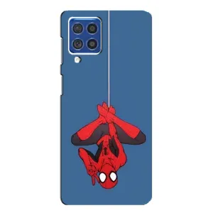 Чехол Супергерой Человека Паука на Samsung Galaxy F62 (На паутине)