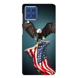 Чехол Флаг USA для Samsung Galaxy F62 (Орел и флаг)