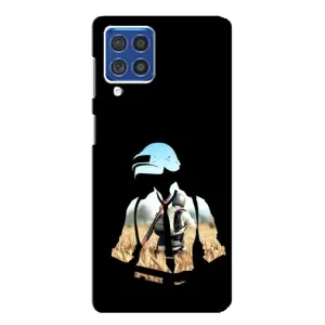 Силиконовый чехол с картинкой "Герой Pubg" на Samsung Galaxy F62 (Пубг мен)