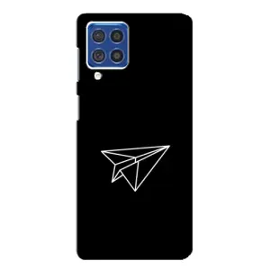 Чехол с картинками на черном фоне для Samsung Galaxy F62 (Самолетик)