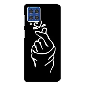 Чехлы (Знак сердечка) на Samsung Galaxy F62 (Сердце на черном)