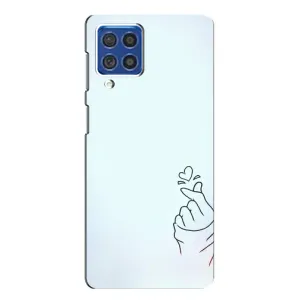 Чехлы (Знак сердечка) на Samsung Galaxy F62 (Сердце на голубом)