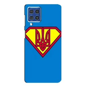 Чохол з картинкою (Патріотичний ГЕРБ) на Samsung Galaxy F62 (Герб - супер герой)