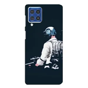 Силиконовый чехол с картинкой "Герой Pubg" на Samsung Galaxy F62 (В экиперовке)