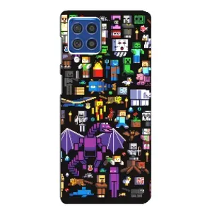 Чехол майнкрафт для Samsung Galaxy F62 (Все персонажи)