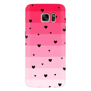 Чохли з тематикою "Маленькі Сердчеки" на Samsung Galaxy S7 Еdge / G935 (Чорні сердечка)