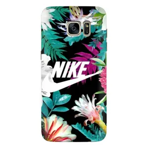Силиконовый Чехол на Samsung Galaxy S7 Еdge / G935 с картинкой Nike (Цветочный Nike)