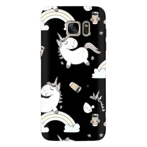 Чехол Unicorn на Samsung Galaxy S7 Еdge / G935 (Единорог с кофе)