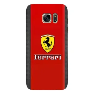 Силиконовый бампер с картинкой машины на Samsung Galaxy S7 Еdge / G935 (Ferrari Logo)