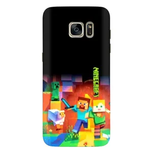 Чехлы для Samsung Galaxy S7 Еdge / G935 (Персонажи Майн Крафт) (Герой Майнкрафт)