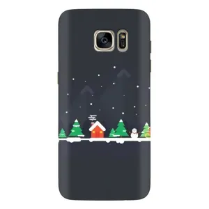Силиконовый бампер на рождество для Samsung Galaxy S7 Еdge / G935 (Город зимний)